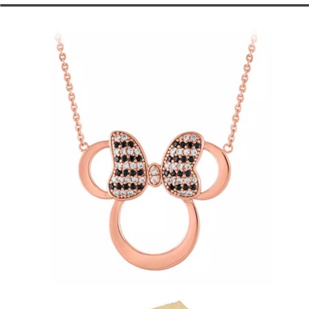 Disney Rebecca Hook Necklace Minnie Mouse Rose Gold Icon